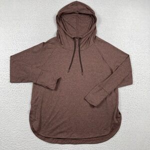 Athleta Uptempo Hoodie Womens 1X Brown Heathered Pullover Sweatshirt 382882-31